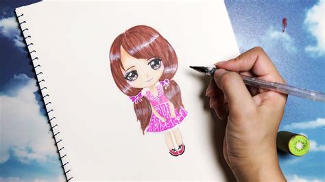 How To Draw Cute Chibi Vẽ Cô Gái Chibi Dễ Thương An Pi Tv Coloring