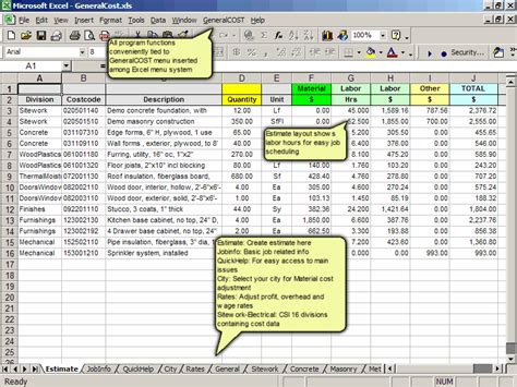 Free construction estimating software for all types of takeoff. GeneralCost Estimator for Excel - Free TrialConstruction ...