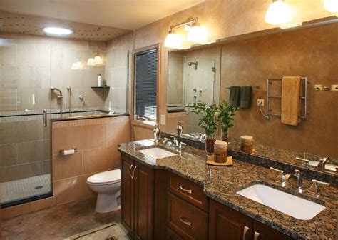 For areas that frequently get wet, tile is a practical choice. baltic brown granite bathrooms | Baltic Brown Granite ...