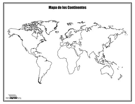 Mapa De Los Continentes Sin Nombres Para Colorear Y Para Imprimir Tarjetas Para Imprimir