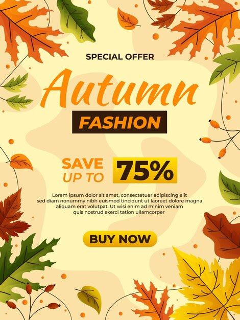 Premium Vector Autumn Fashion Poster Template