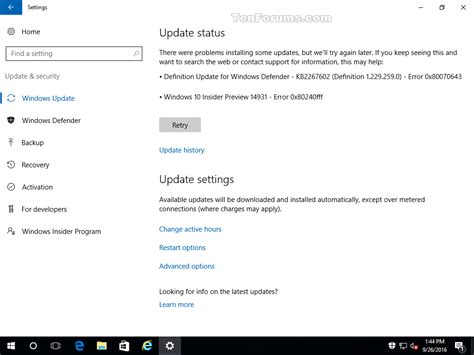 Check For And Install Windows Update In Windows 10 Tutorials