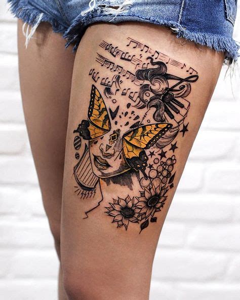 60 Thigh Tattoo Ideas Skull Thigh Tattoos Tattoos Paramore Tattoo