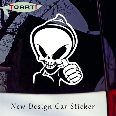 1115cm Thumbs Up Skull Car Stickers Creative Vinyl Removable Auto
