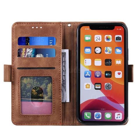 Luxury Retro Stitching Leather Wallet Phone Case For Iphone 12 Mini 5