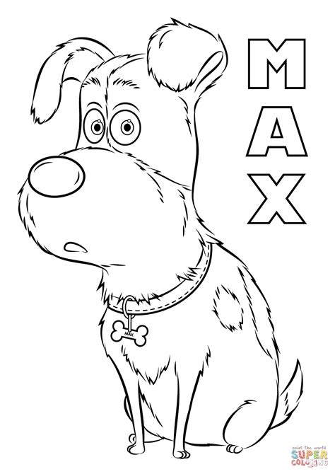 Max From The Secret Life Of Pets Coloring Page Free Printable