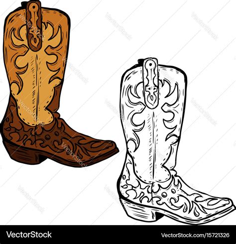 Hand Drawn Cowboy Boots Design Element Royalty Free Vector