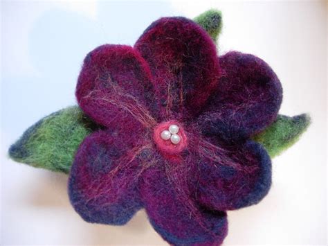 Needle Felted Flower Pin