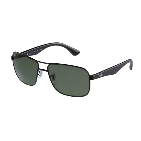 Ray Ban Unisex Aviator Sunglasses Black Polarized Green Classic