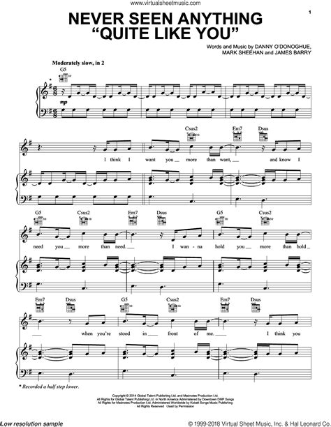 Never Seen Anything Quite Like You Sheet Music For Voice Piano Or Guitar