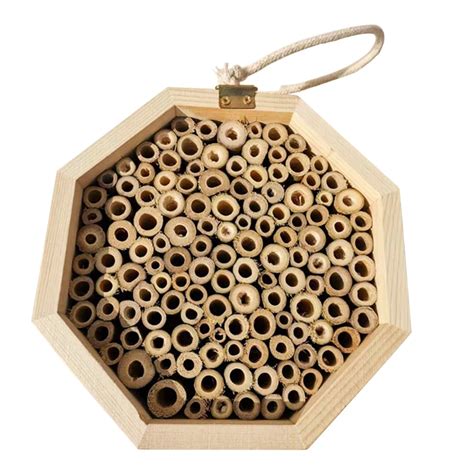 Wooden Tube Insect Apiary Hive Bee House Habitat Nesting Box Ts