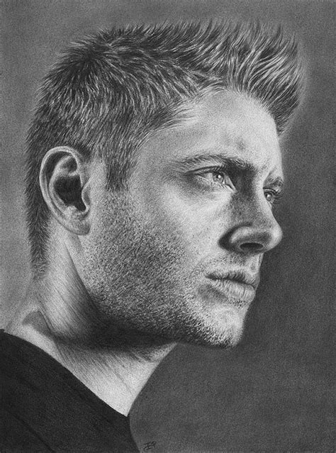 Jensen Ackles Supernatural Dean Winchester Original Graphite Pencil