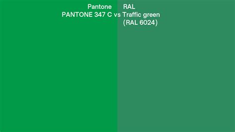 Pantone 347 C Vs Ral Traffic Green Ral 6024 Side By Side Comparison