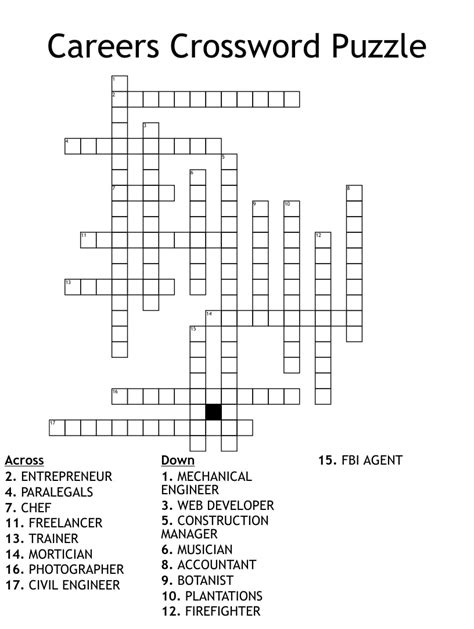 Printable Crossword Puzzles With Answer Key Printable Jd