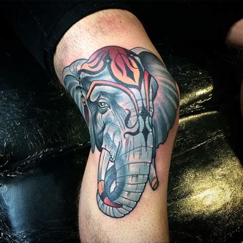 Knee Elephant Tattoo By Kat Abdy Best Tattoo Ideas Gallery