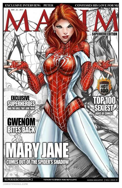 A Magazine Cover With A Woman Dressed As Spider Man