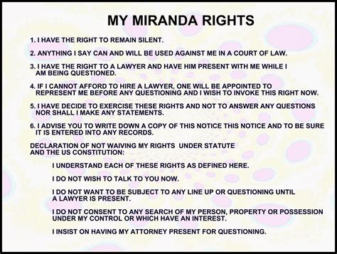 In the united states, the miranda warning is a type of notification customarily given by police to criminal suspects in police custody (or in a custodial interrogation) advising them of their right to silence; free to find truth: 33 Watch: Miranda "Rights ...