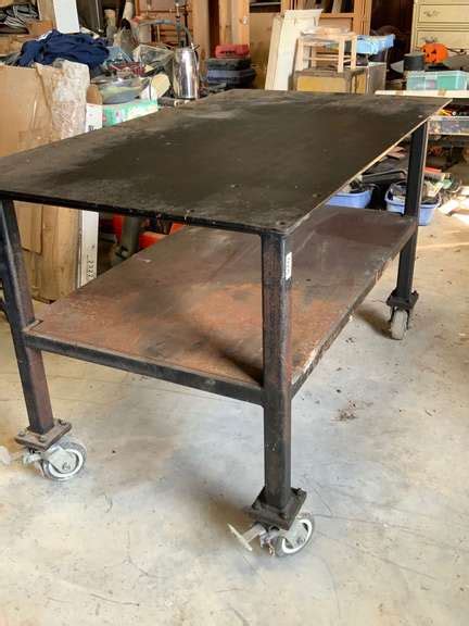 Solid Steel Welding Table On Casters 60” Long X 34” Wide X 36” Tall