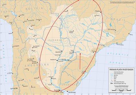 South America Parana River Map