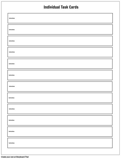 Task Card Template Storyboard By Worksheet Templates