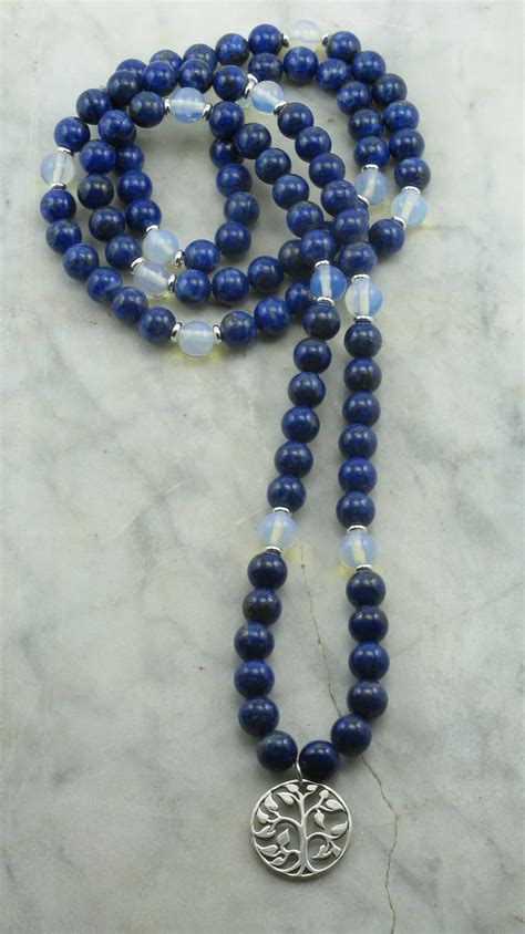 Shakti Mala Necklace 108 Mala Beads Lapis Lazuli And Moonstone
