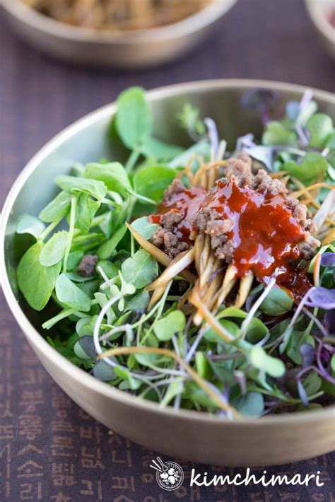 Simple And Easy Saessak Bibimbap Recipe With Microgreens Kimchimari