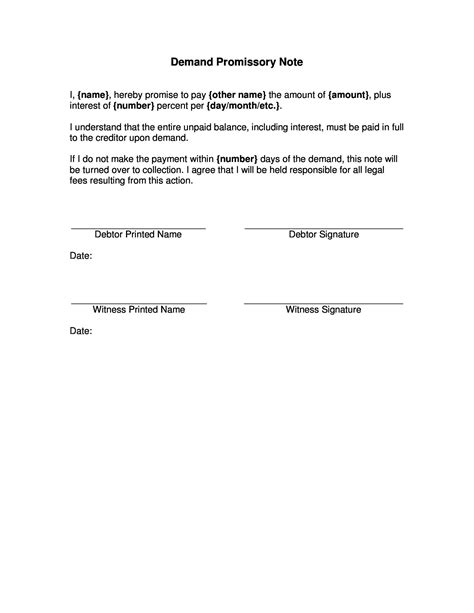 45 Free Promissory Note Templates And Forms Word And Pdf Templatelab