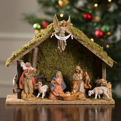 Fontanini 7 Piece Nativity Set With Italian Wood Stable 5 Scale The