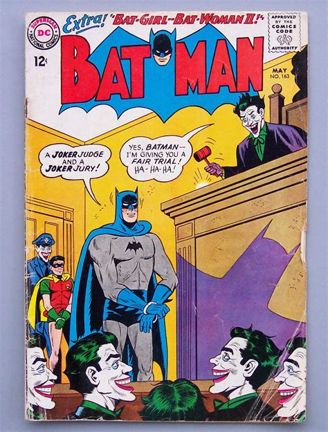 Vintage 1964 Batman Number 163 Joker Issue Via Etsy Silver Age