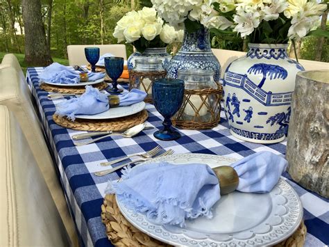 Blue And White Ceramic Vases Set Of 3 Table Terrain Dining