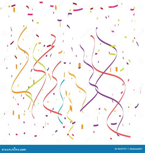 Falling Confetti And Streamers Illustration Stock Vector