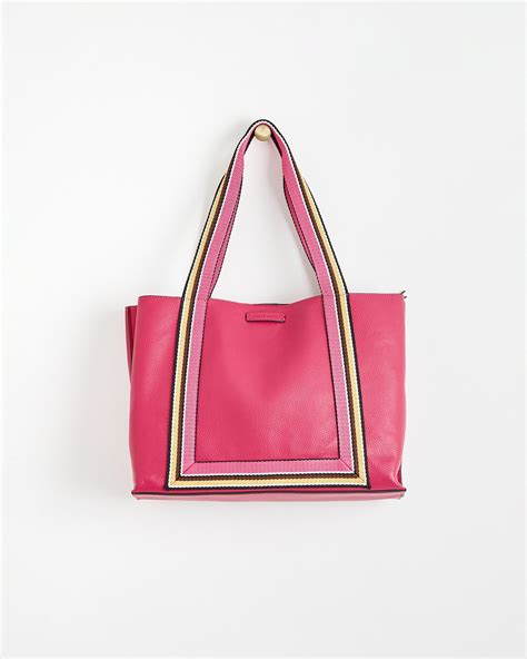 Oliver Bonas Emma Stripe Tote Bag In Pink Endource