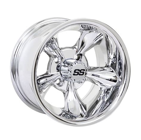 14x7 Gtw Godfather Chrome Golf Cart Wheel