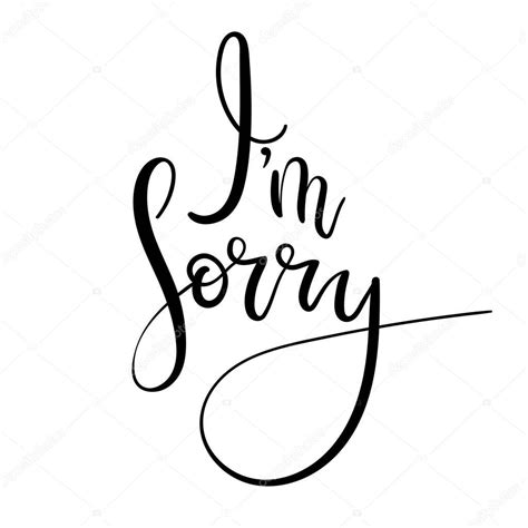 Im Sorry Hand Lettering Card Modern Alligraphy Apology Ink