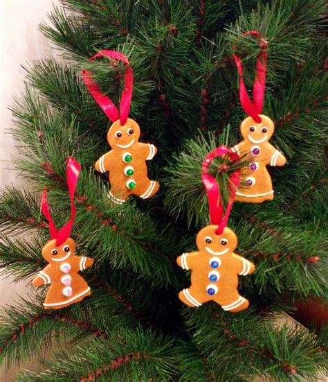 Gingerbread Man Christmas Tree Decorations Hanging Polymer Clay