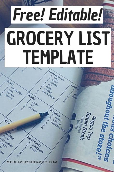 10 Editable Grocery List Template Million Template Id
