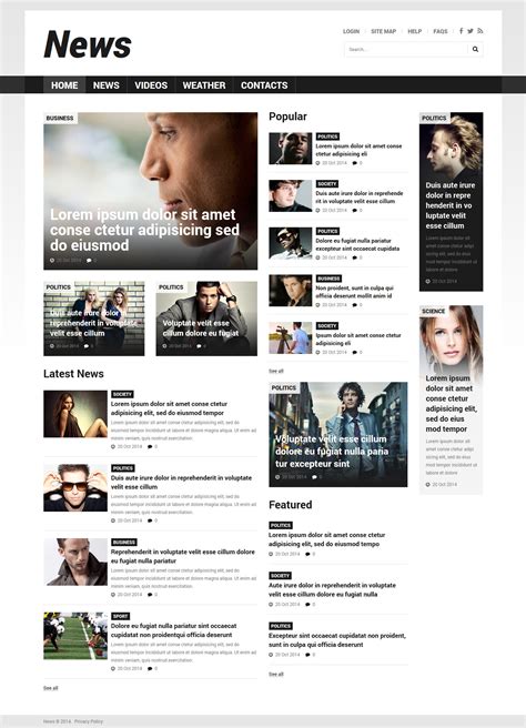 News Portal Template Responsive Joomla Template Zemez Joomla