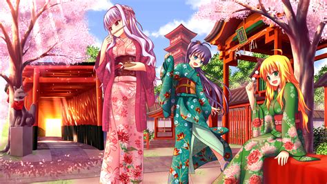 Free Download Anime Girl Kimono Sword Hd Wallpaper Desktop Pc
