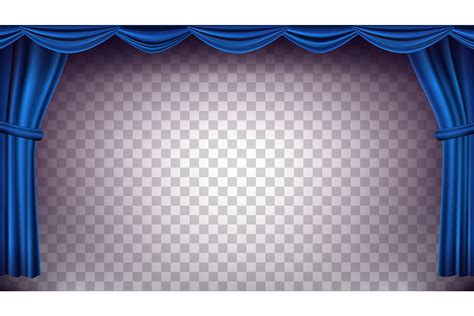 Blue Theater Curtain Vector Transparent Background Banner For Concert