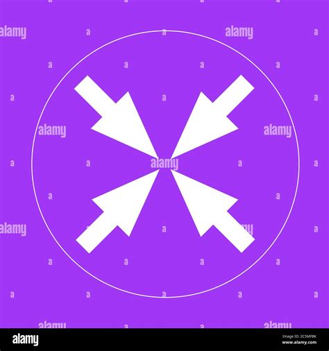 4 Arrows Icon Isolated On Purple Background Vector Illustration Stock