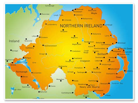 Northern Ireland Map Print By Editors Choice Posterlounge