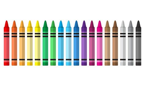 Collection Of Colorful Crayons Modern Vector Illustration 9017487