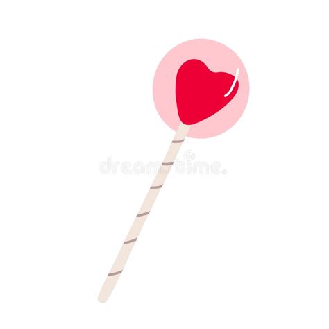 Heart Shaped Lollipop Vector Illustration Stock Vector Illustration
