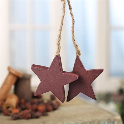 Primitive Wood Star Jute Trim Ornament Signs And Ornaments Home Decor