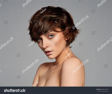 Beautiful Short Hair Brunette Woman Images Stock Photos Vectors