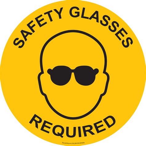 Safety Glasses Floor Sign Stop