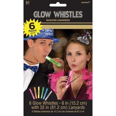 New Year Glow Whistles Misc Accessories 15cm Pack Of 6