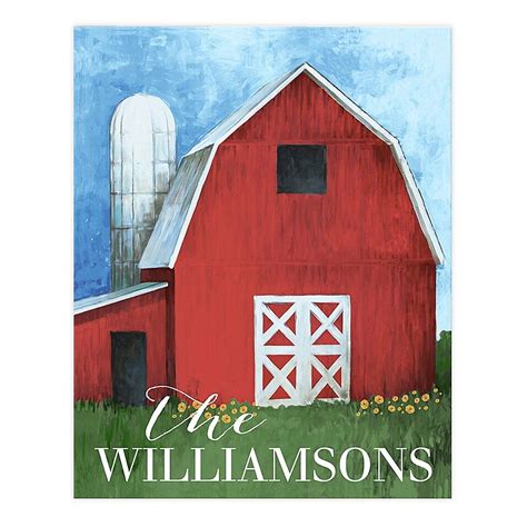 Painted Red Barn 16 Inch X 20 Inch Personalized Canvas In 2020 Red