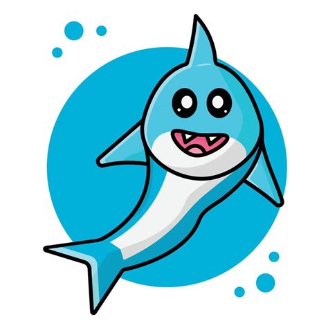 Illustration Vector Graphic Of Cute Baby Shark Cartoon Vector