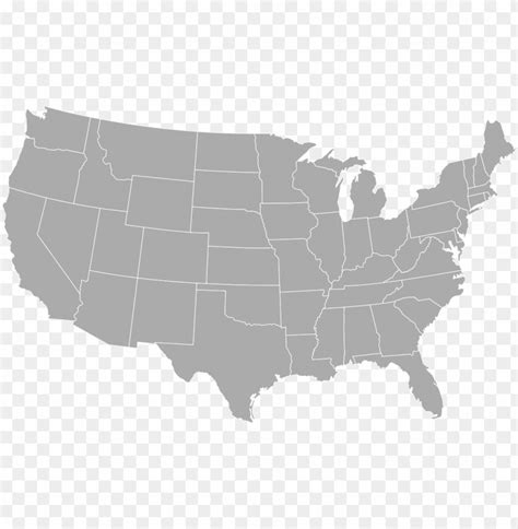 Select Your State United States Map Gray Png Image With Transparent